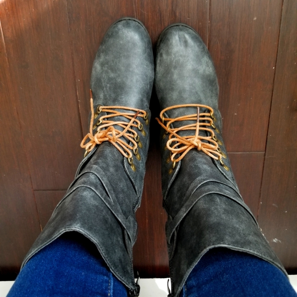 Faux letter boots